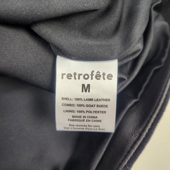 Retrofete Fae Patchwork Skirt Black Lamb Leather Goat Suede Size Medium NWT - Picture 10 of 11